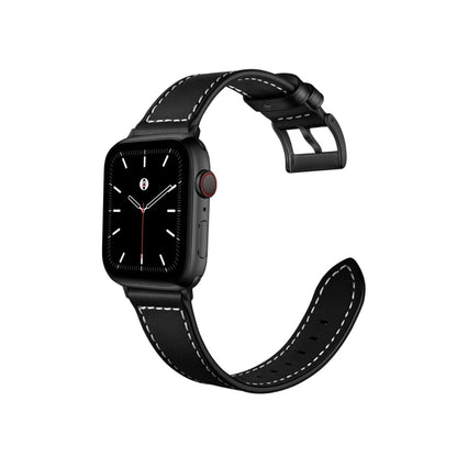 Black BB Classic Leather Apple Watch Band - BugBands