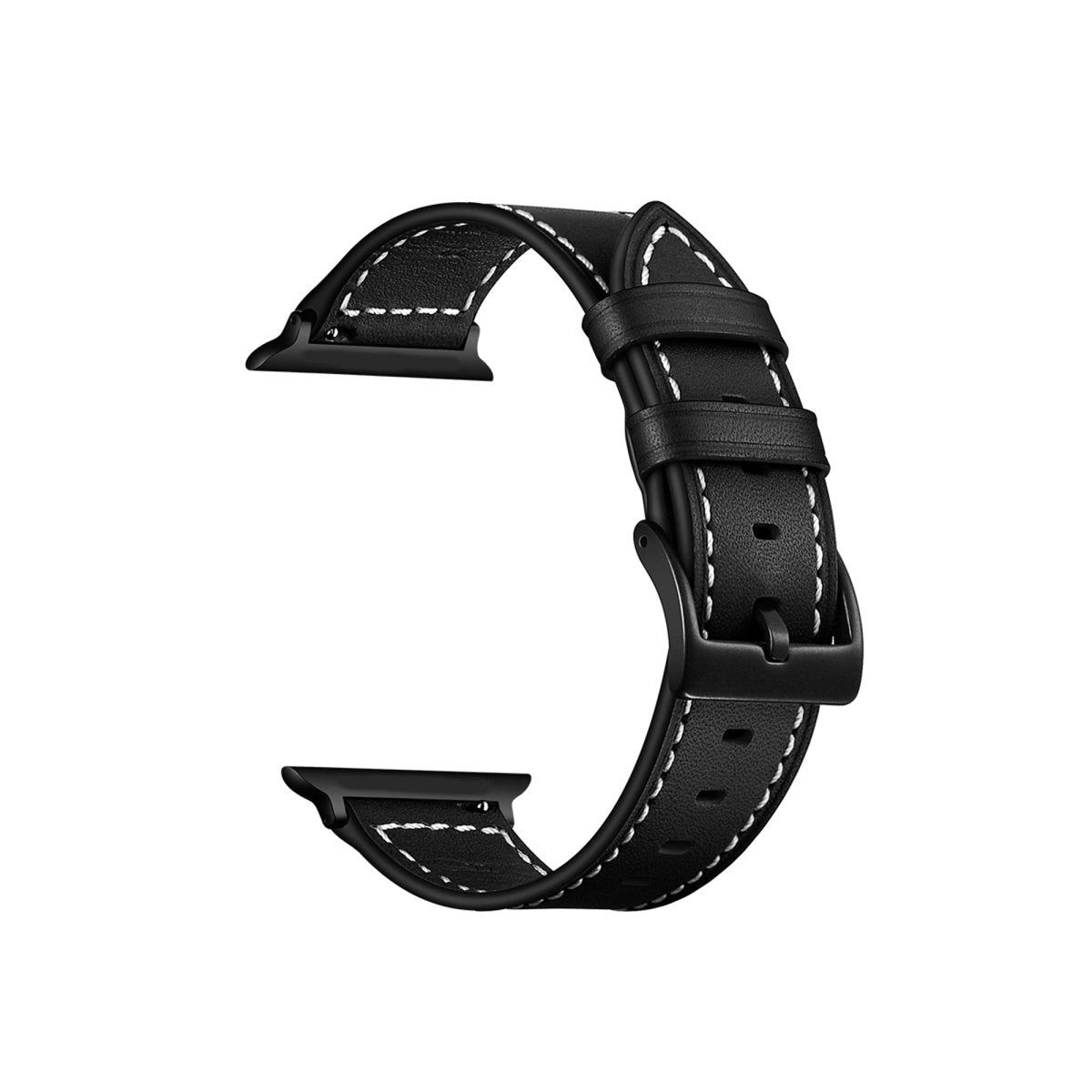 Black BB Classic Leather Apple Watch Band - BugBands