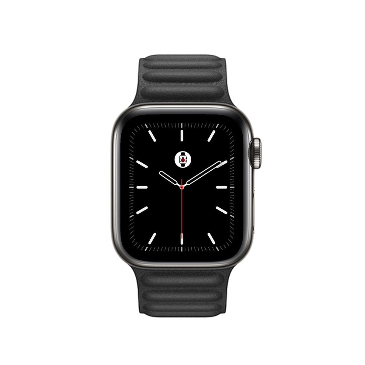 Black BB Leather Link Apple Watch Band - BugBands