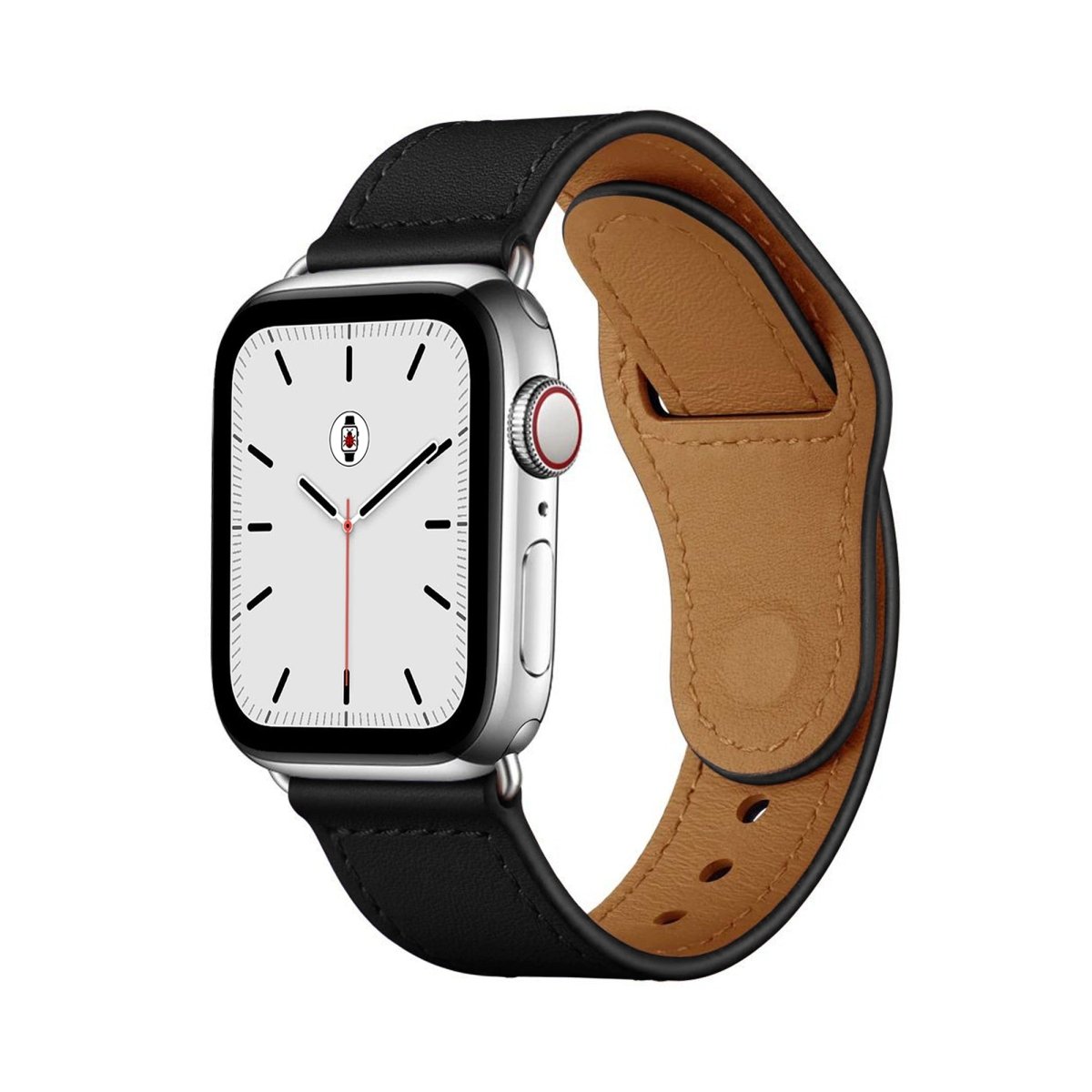 Black BB Swift Leather Apple Watch Band - BugBands