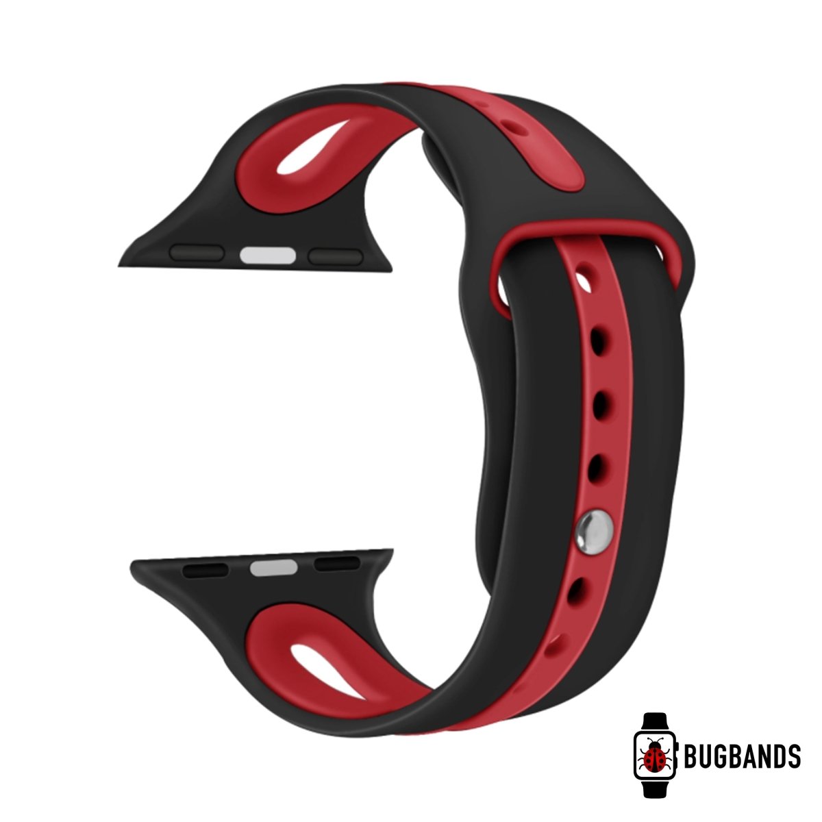 Black & Red BB Modern Sport Apple Watch Band - BugBands