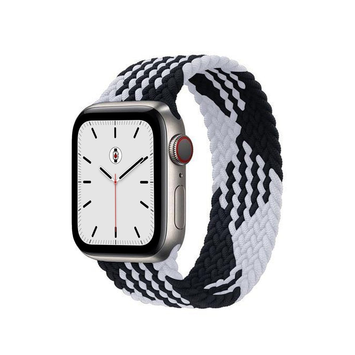 Black & White BB Braided Solo Loop Apple Watch Band - BugBands