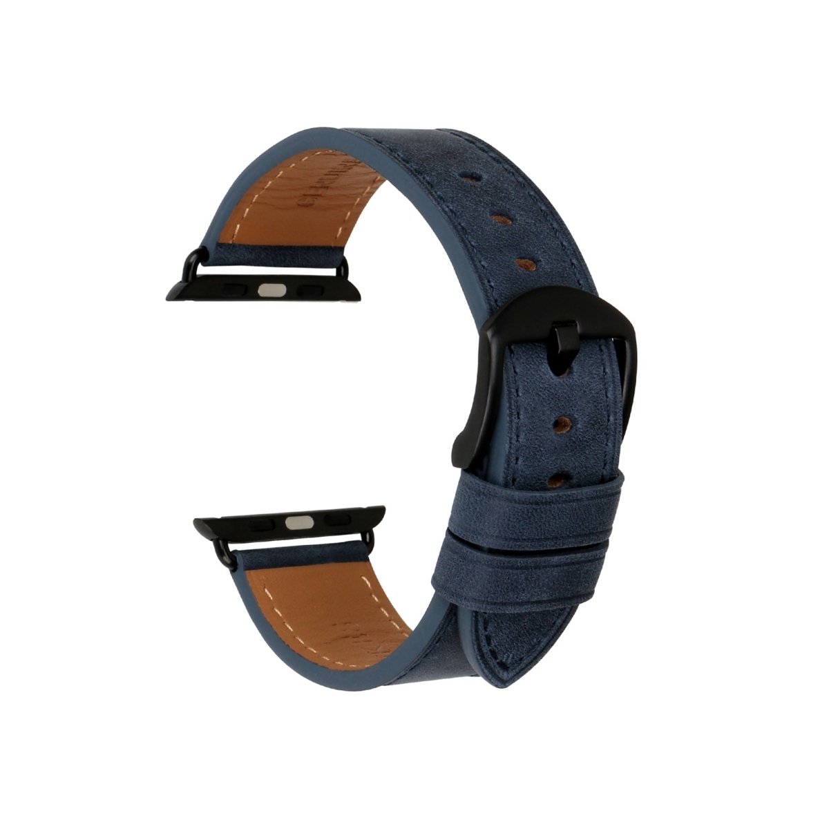 Blue BB Full Grain Leather Band Apple Watch Band - BugBands