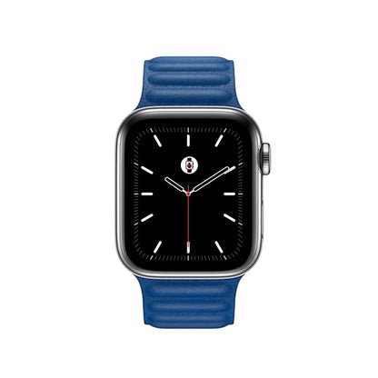 Blue BB Leather Link Apple Watch Band - BugBands