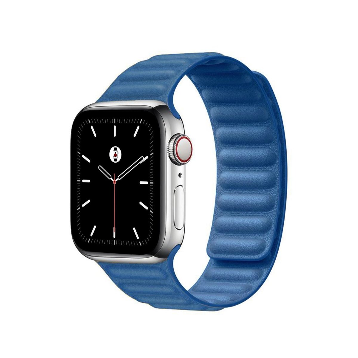 Blue BB Leather Link Apple Watch Band - BugBands