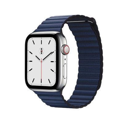 Blue BB Leather Loop Apple Watch Band - BugBands