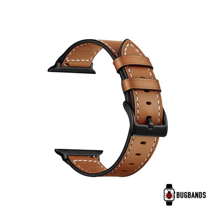 Brown BB Classic Leather Apple Watch Band - BugBands