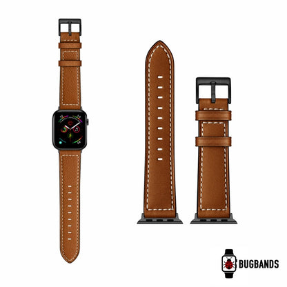 Brown BB Classic Leather Apple Watch Band - BugBands