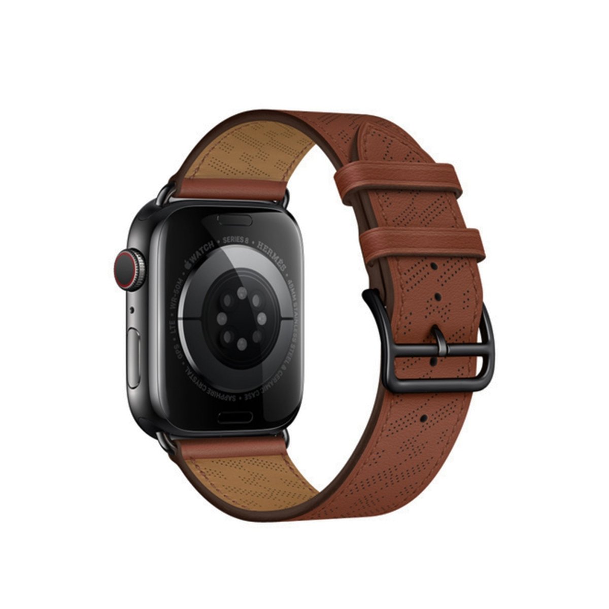 Brown BB H Diagonal Single Tour Apple Watch Band - BugBands