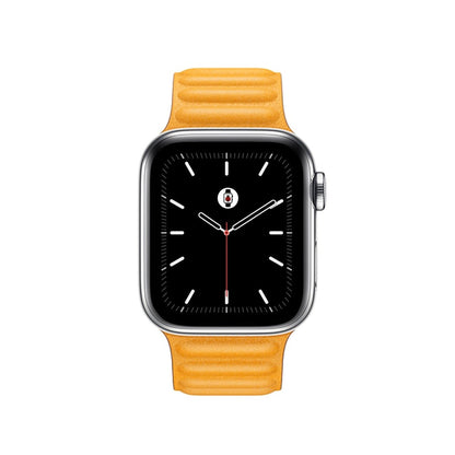 California Poppy Yellow BB Leather Link Apple Watch Band - BugBands