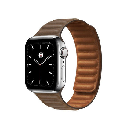 Coffee Brown BB Leather Link Apple Watch Band - BugBands