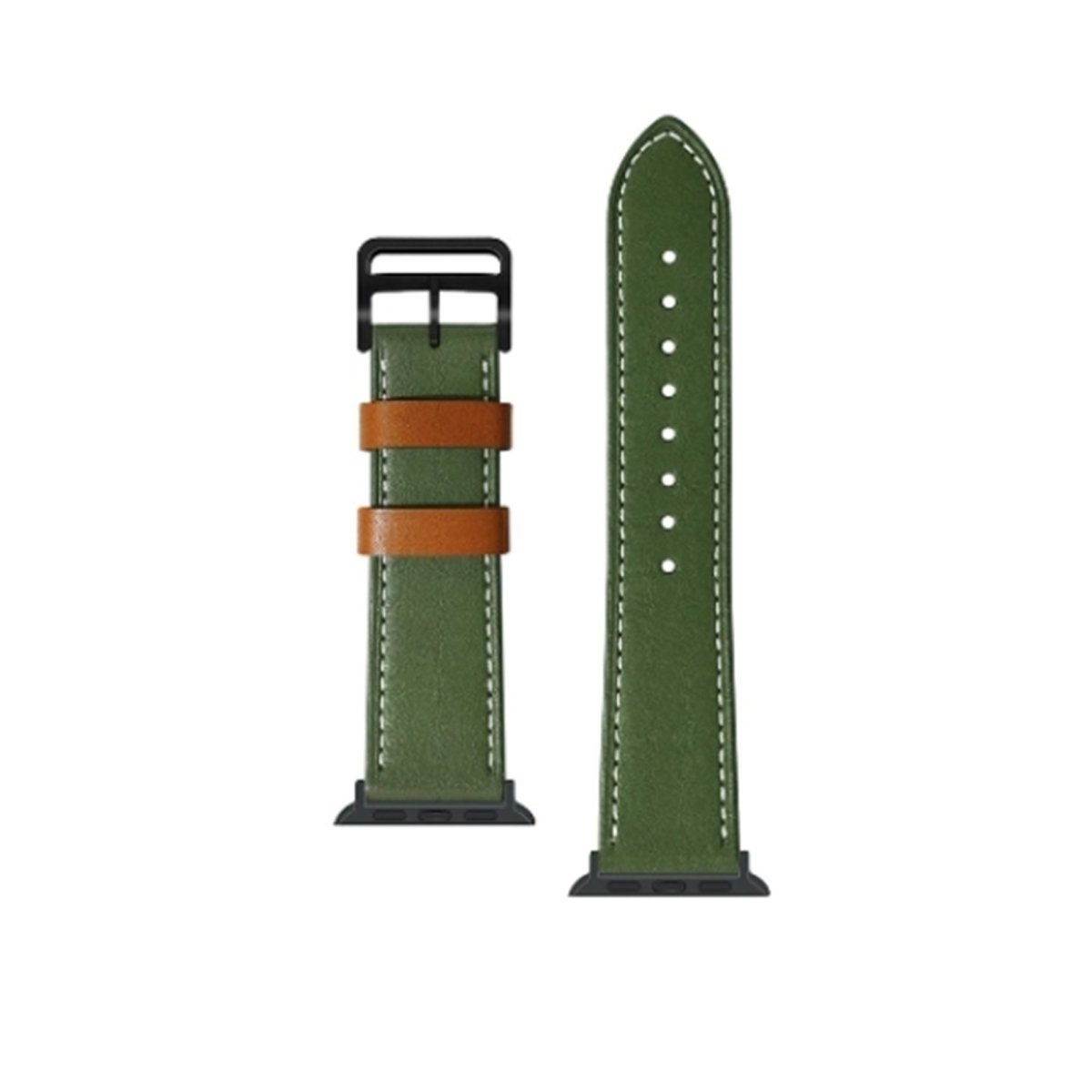 Green & Brown BB Cocktail Leather Apple Watch Band - BugBands