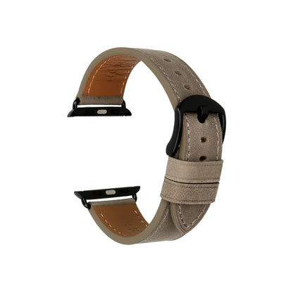 Grey BB Full Grain Leather Apple Watch Band - BugBands