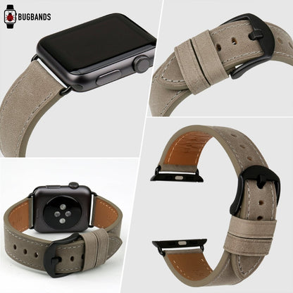 Grey BB Full Grain Leather Apple Watch Band - BugBands