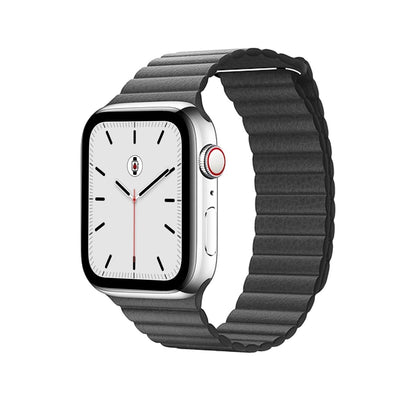 Grey BB Leather Loop Apple Watch Band - BugBands