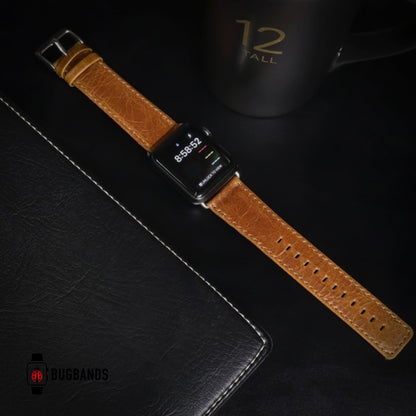 Light Brown BB Elite Leather Apple Watch Band - BugBands