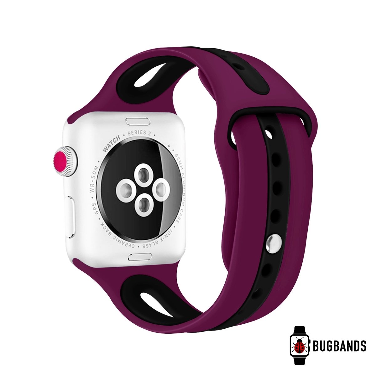 Magenta & Black BB Modern Sport Apple Watch Band - BugBands