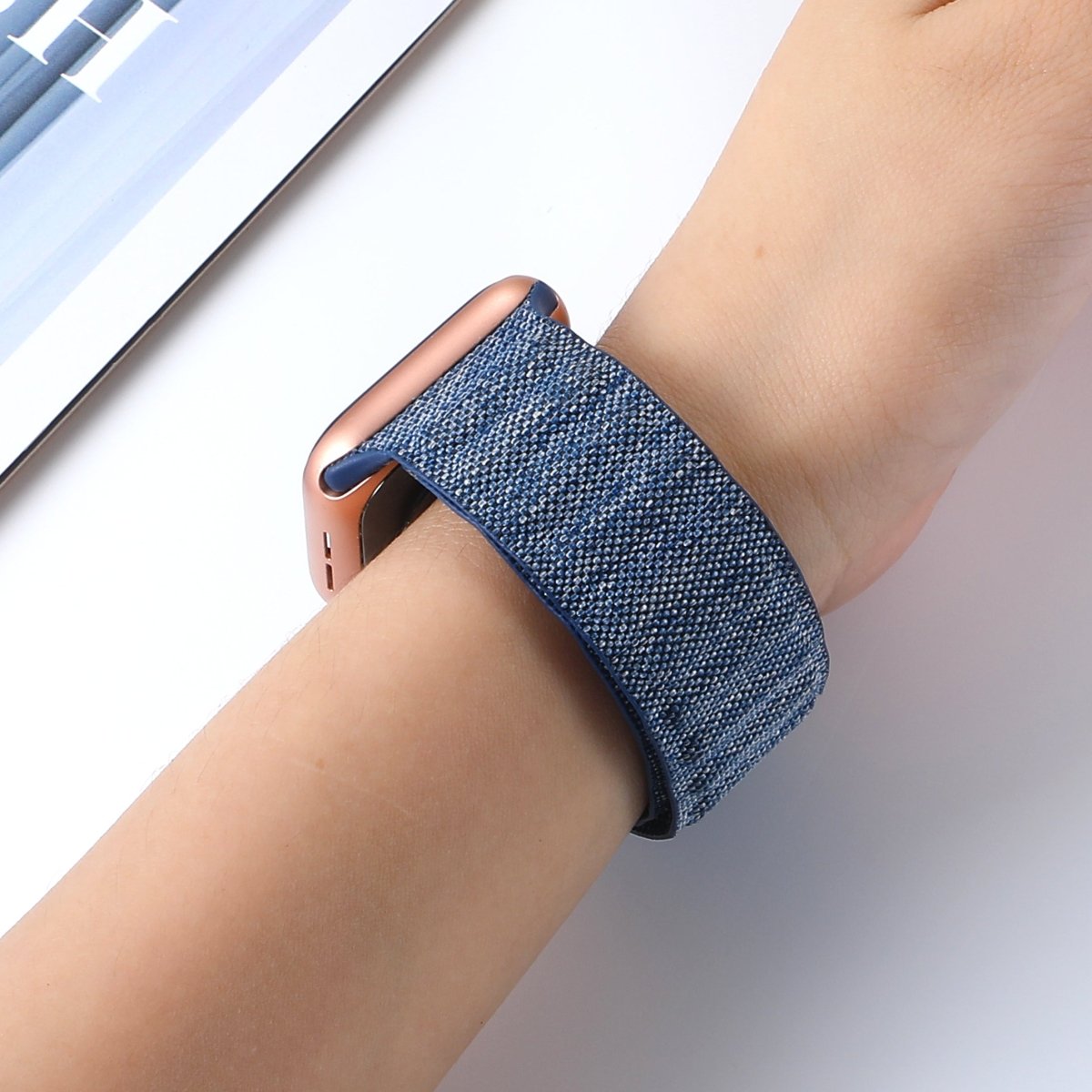 Navy Denim BB Magnetic Link Apple Watch Band - BugBands