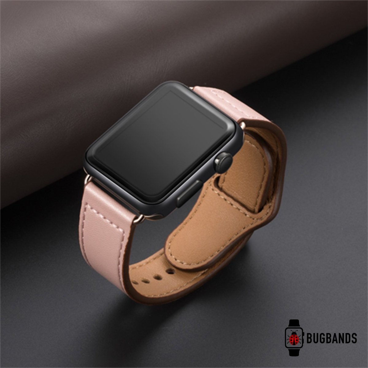 Pink BB Swift Leather Apple Watch Band - BugBands