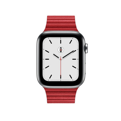 Red BB Leather Loop Apple Watch Band - BugBands