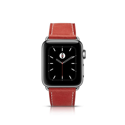 Red BB Vintage Leather Apple Watch Band - BugBands