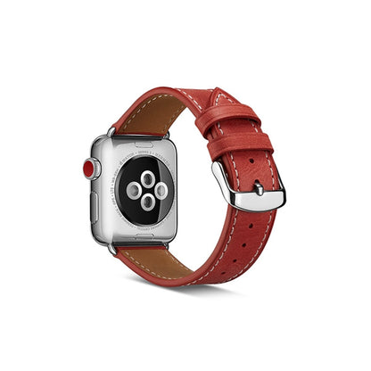 Red BB Vintage Leather Apple Watch Band - BugBands