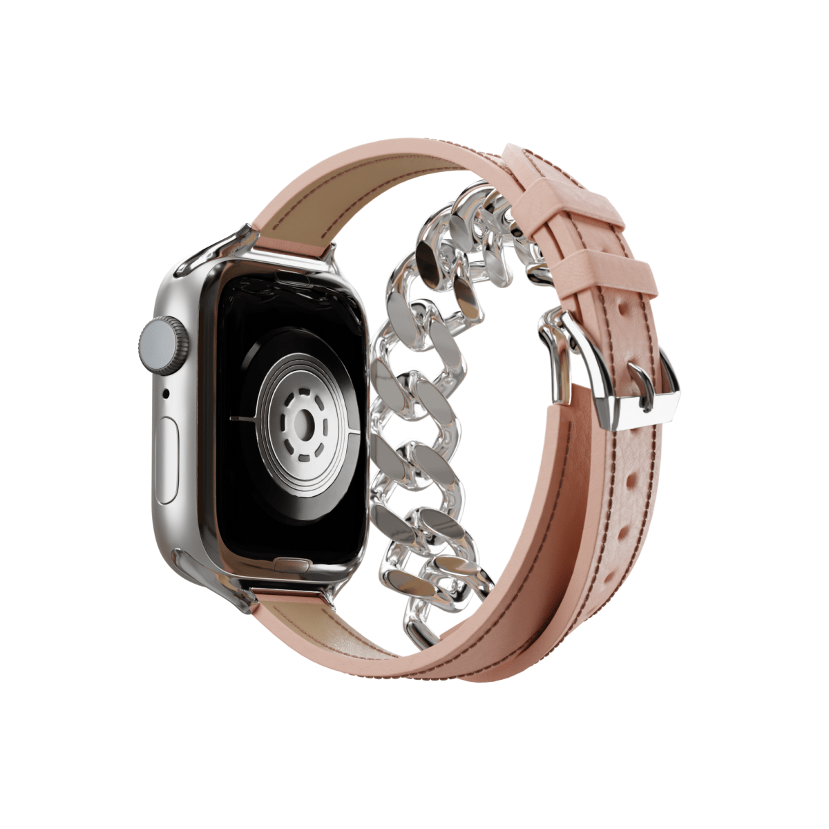 Rose Pink BB Attelage Metal Double Tour Apple Watch Band - BugBands