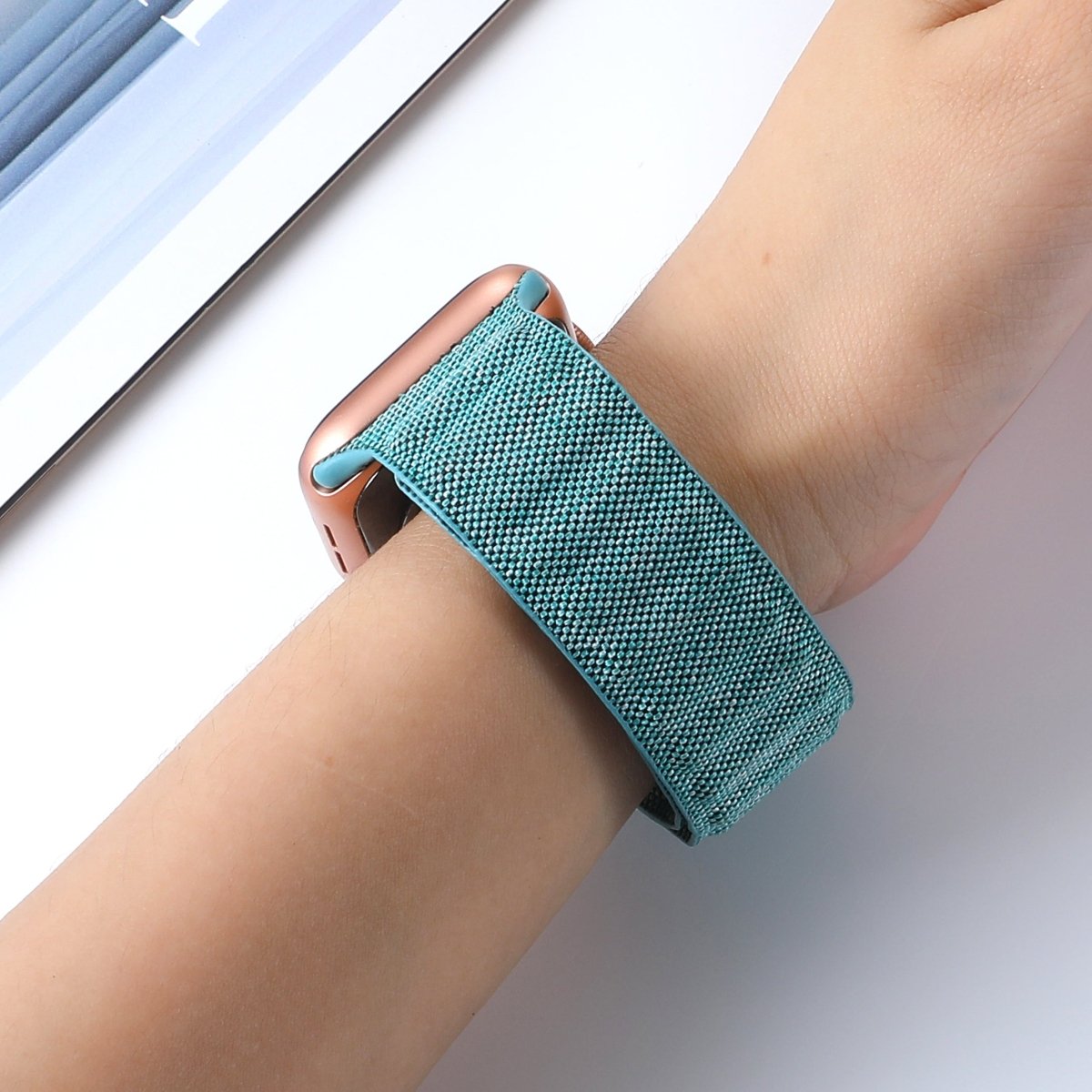 Sky - blue Denim BB Magnetic Link Apple Watch Band - BugBands