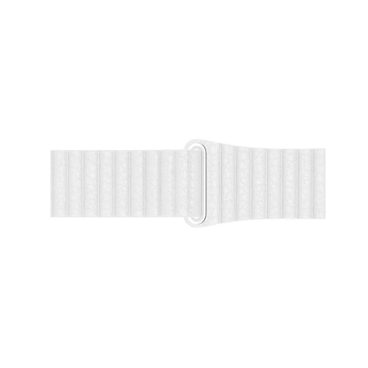 White BB Leather Loop Apple Watch Band - BugBands