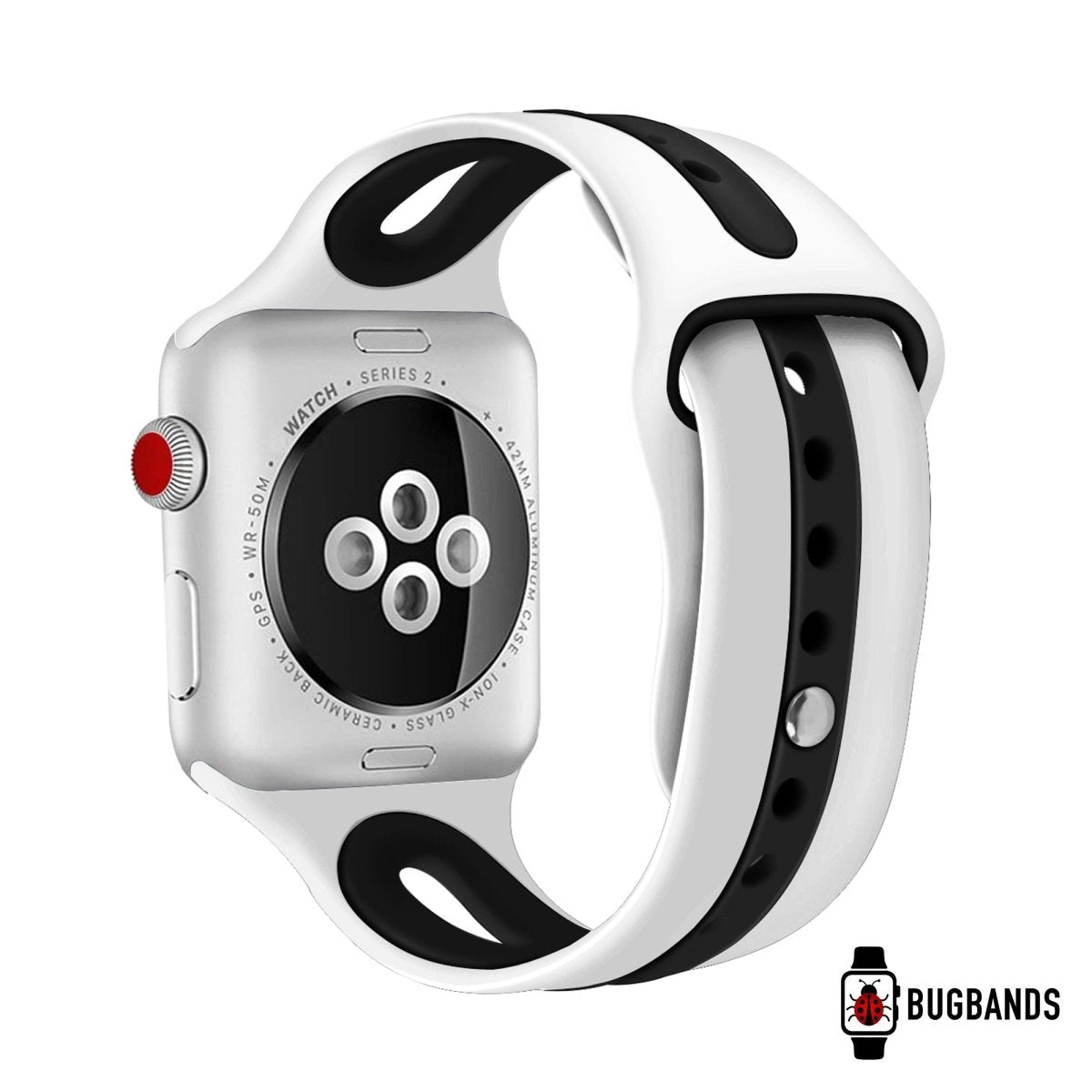 White & Black BB Modern Sport Apple Watch Band - BugBands