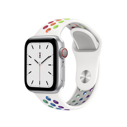 White & Multi - colour BB Sport Fit Apple Watch Band - BugBands