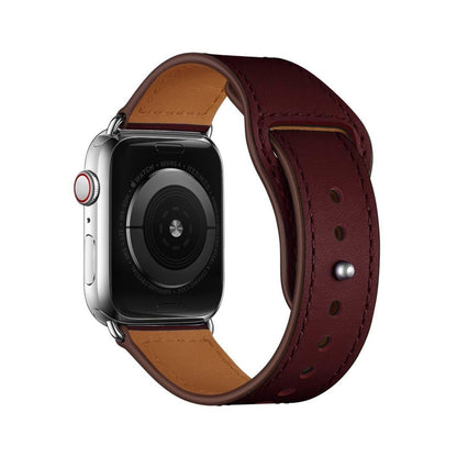 Wine Red BB Swift Leather Apple Watch Band - BugBands