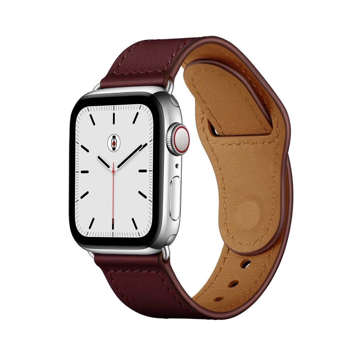 Wine Red BB Swift Leather Apple Watch Band - BugBands