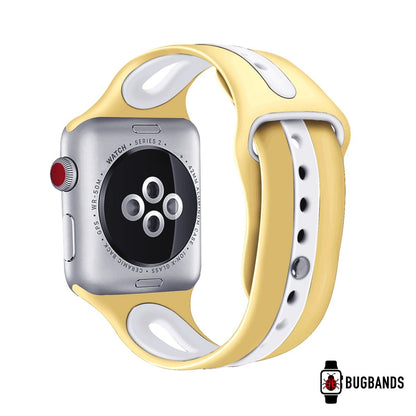 Yellow & White BB Modern Sport Apple Watch Band - BugBands