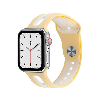 Yellow & White BB Modern Sport Apple Watch Band - BugBands