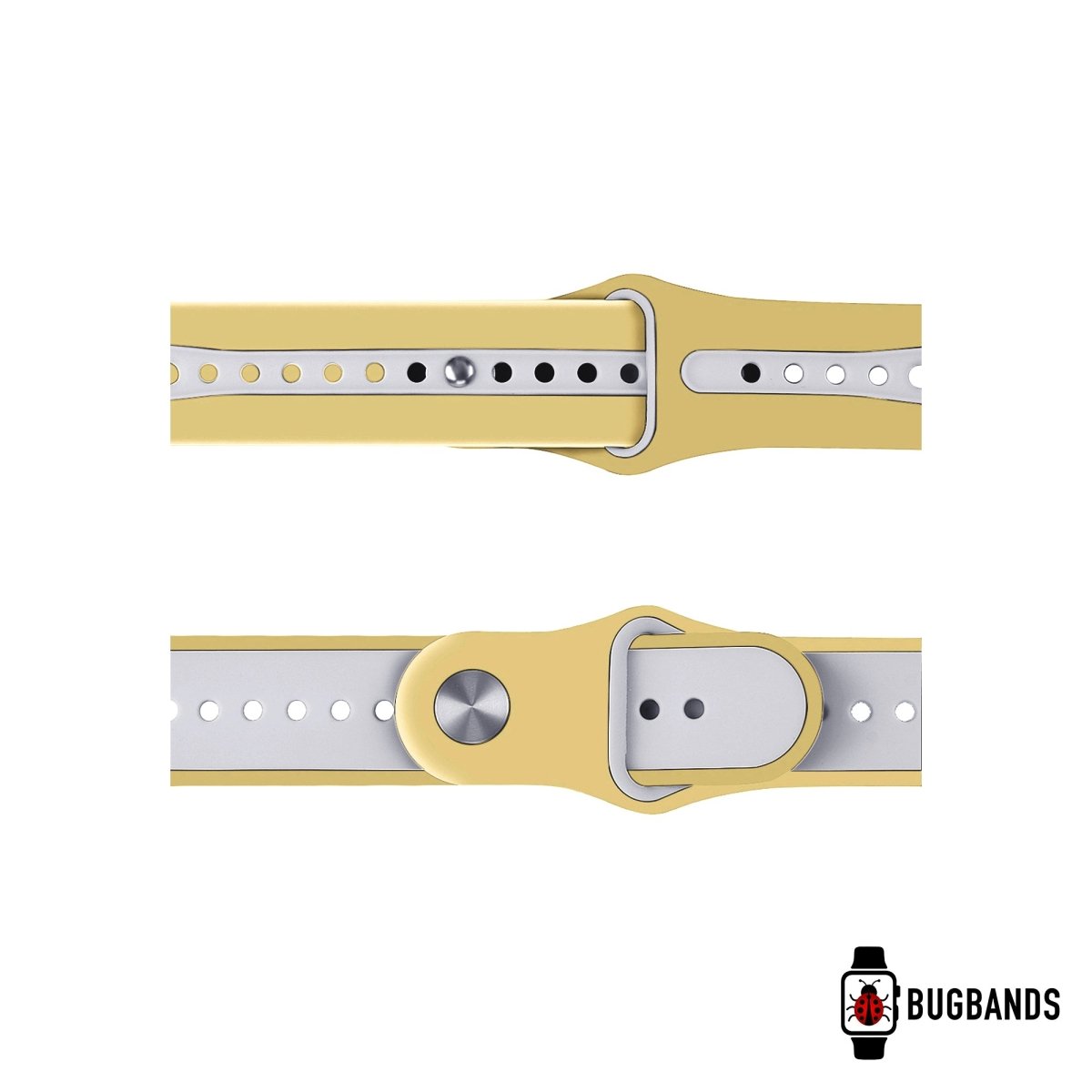 Yellow & White BB Modern Sport Apple Watch Band - BugBands